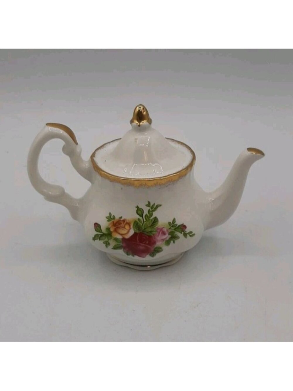 Vintage Royal Albert Old Country Roses Miniature Teapot Figurine Ornament